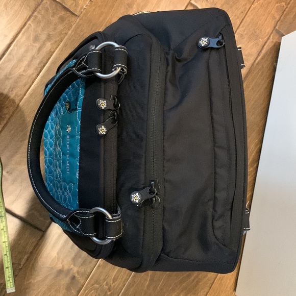 Sherpani Bags Sherpani Rolling Laptop Bag Black Turquoise Quilted